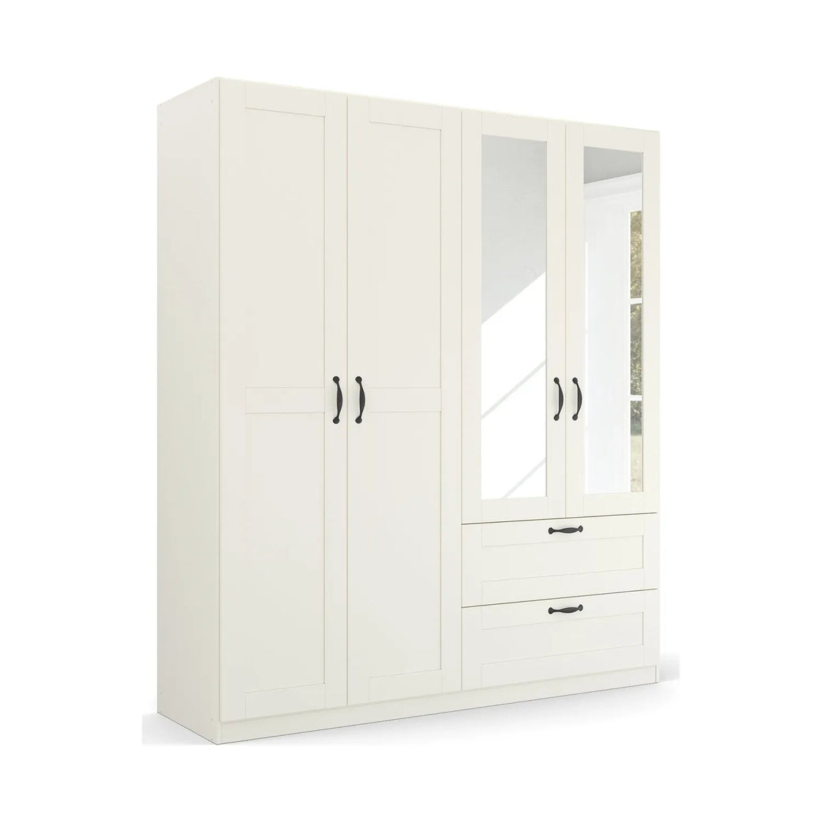 Rauch Cottage 181cm White 4 Door Wardrobe with Drawers – Laura Ashley