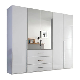 Rauch Montclar White High Gloss 5 Door Wardrobe with Drawers – Laura Ashley