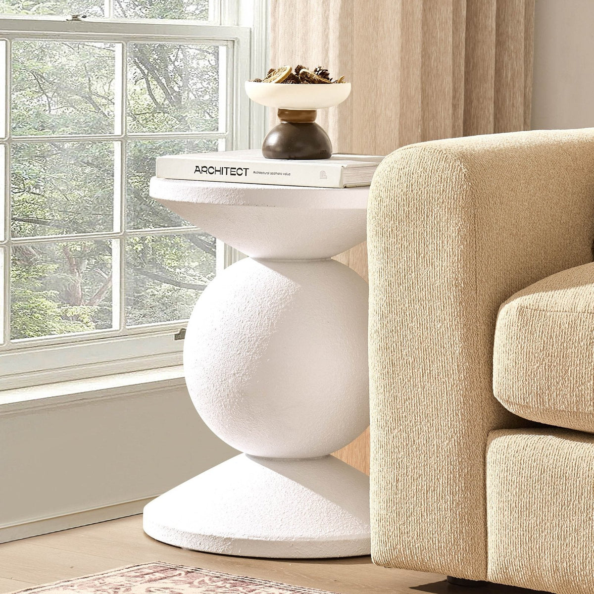 Raya Side Table - Off White – Feather & Black