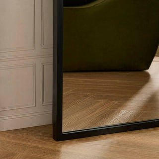 Rectangle Full Length Black & Feather Mirror - Black