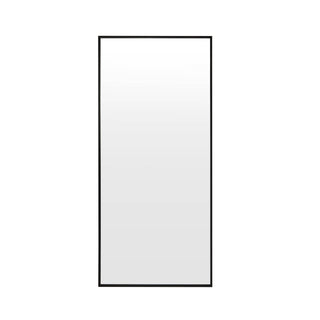 Rectangle Full Length Black & Feather Mirror - Black
