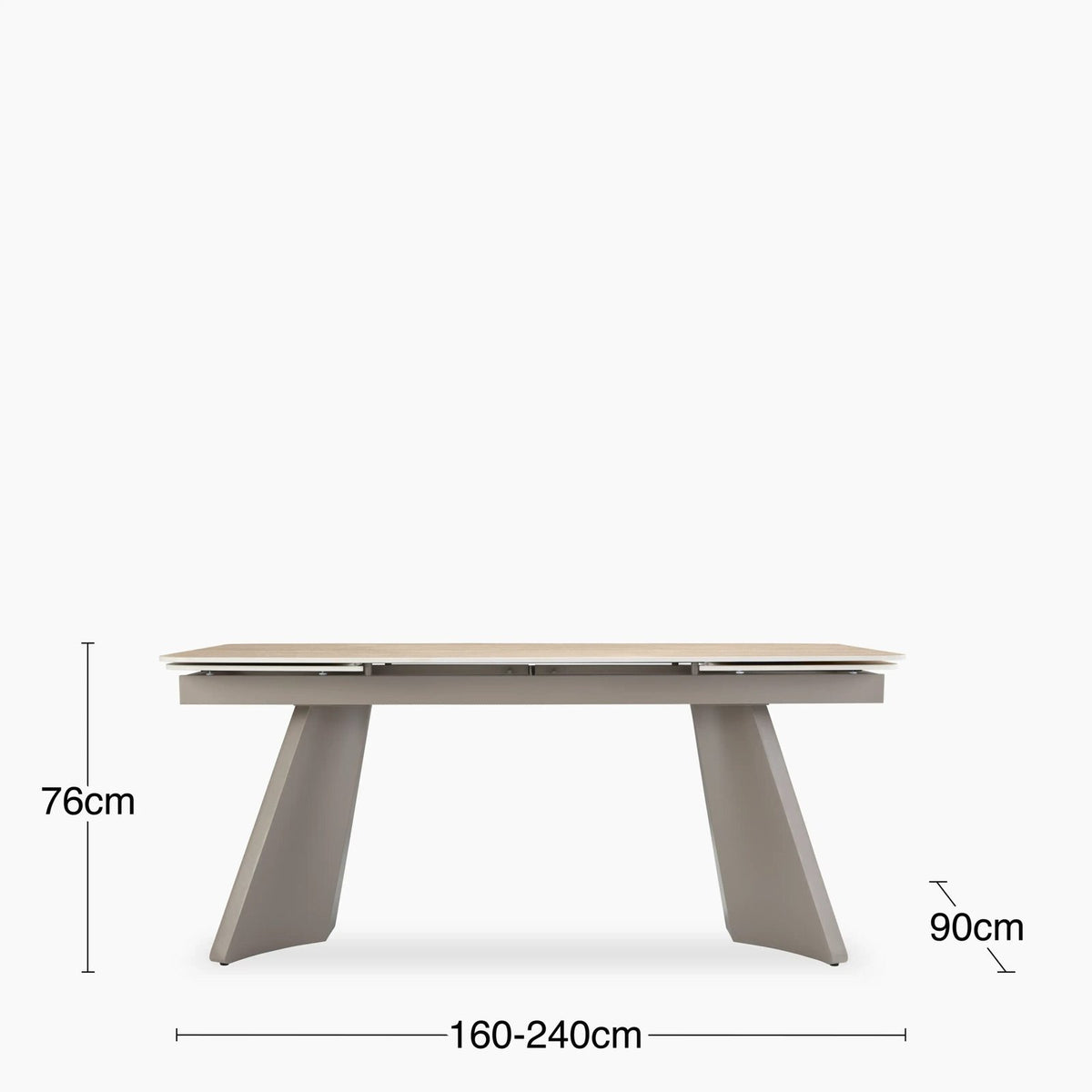 Renzo 6-10 Seat Rectangle Extendable Dining Table Laura Ashley | Natural Travertine Effect Sintered Stone & Brown