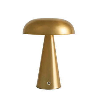Riley Domed LED Rechargeable Wireless Lamp - Gold – Black & Feather