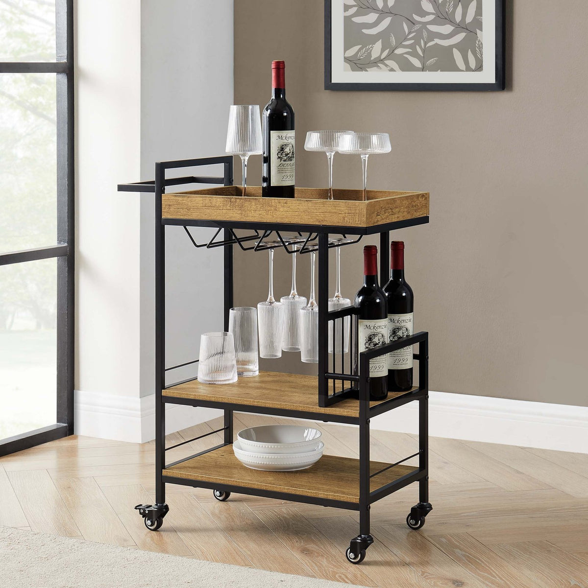 Riley Drinks Cart - Mango Wood – Feather & Black