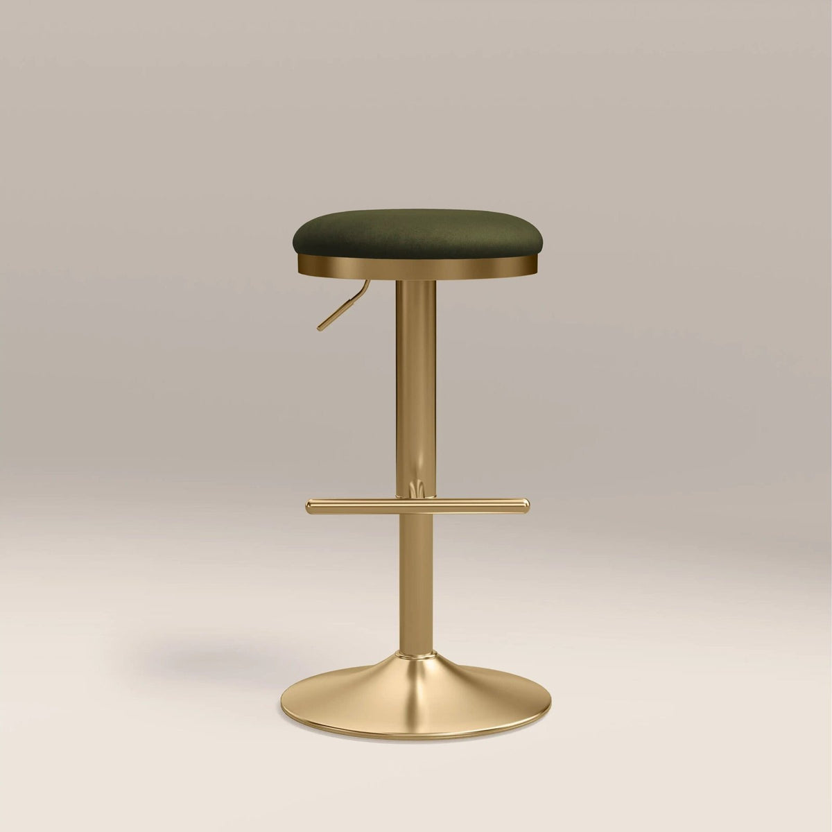 Romy Adjustable Stool | Olive Laura Ashley UK Green Sustainable Velvet & Brass