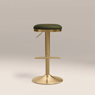Romy Adjustable Stool | Olive Laura Ashley UK Green Sustainable Velvet & Brass