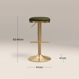 Romy Adjustable Stool | Olive Laura Ashley UK Green Sustainable Velvet & Brass