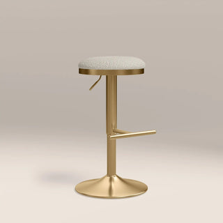 Romy Adjustable Stool | Speckled Laura Ashley Stone Sustainable Boucle & Brass