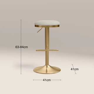 Romy Adjustable Stool | Speckled Laura Ashley Stone Sustainable Boucle & Brass