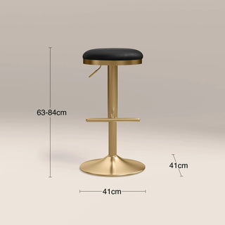 Romy Adjustable Stool | Vintage Black Faux Leather & Brass – Laura Ashley
