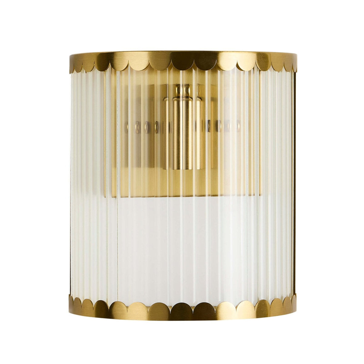 Rosie Glass Scallop Feather & Black Wall Light - Gold