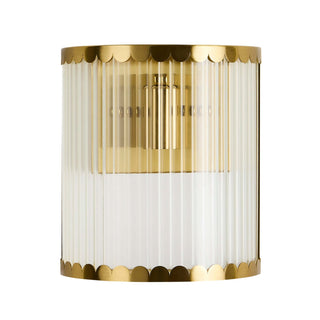 Rosie Glass Scallop Feather & Black Wall Light - Gold