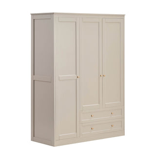 Ruby 3 Door Wardrobe Black & Feather with Drawers - Taupe