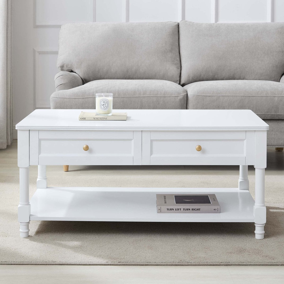 Ruby Coffee Table Black & Feather - Warm White