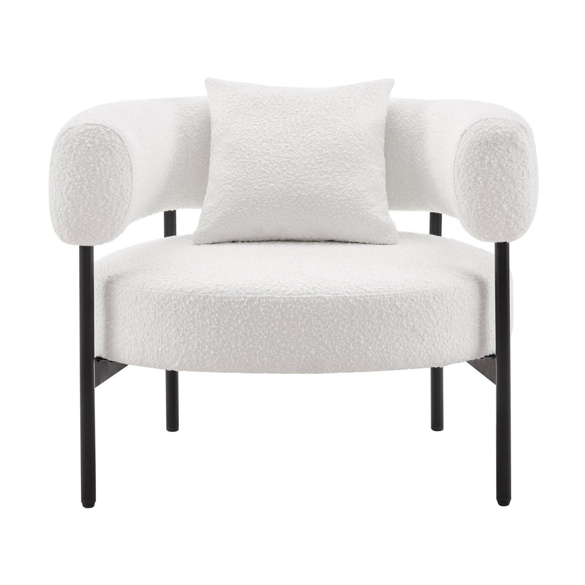 Sabrina Boucle Accent Chair - Off White – Black & Feather