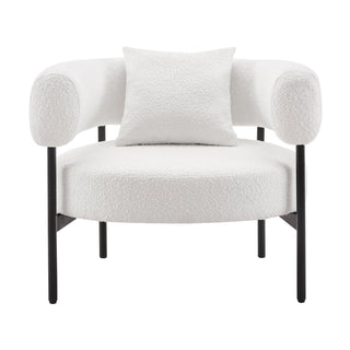 Sabrina Boucle Accent Chair - Off White – Black & Feather