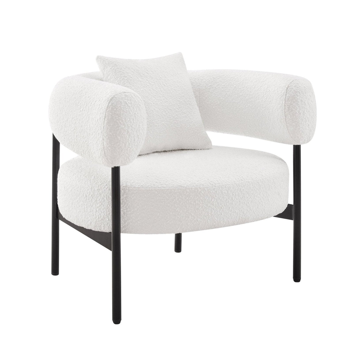 Sabrina Boucle Accent Chair - Off White – Black & Feather