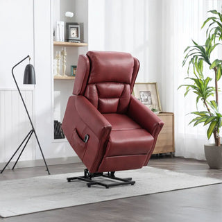 Sandringham Burgundy Leather Lift LauraAshley &amp; Tilt Recliner (Dual Motor)