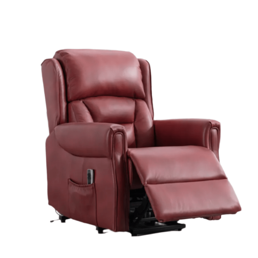 Sandringham Burgundy Leather Lift LauraAshley &amp; Tilt Recliner (Dual Motor)