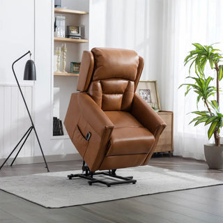 Sandringham Camel Leather Lift Laura Ashley & Tilt Recliner (Dual Motor)