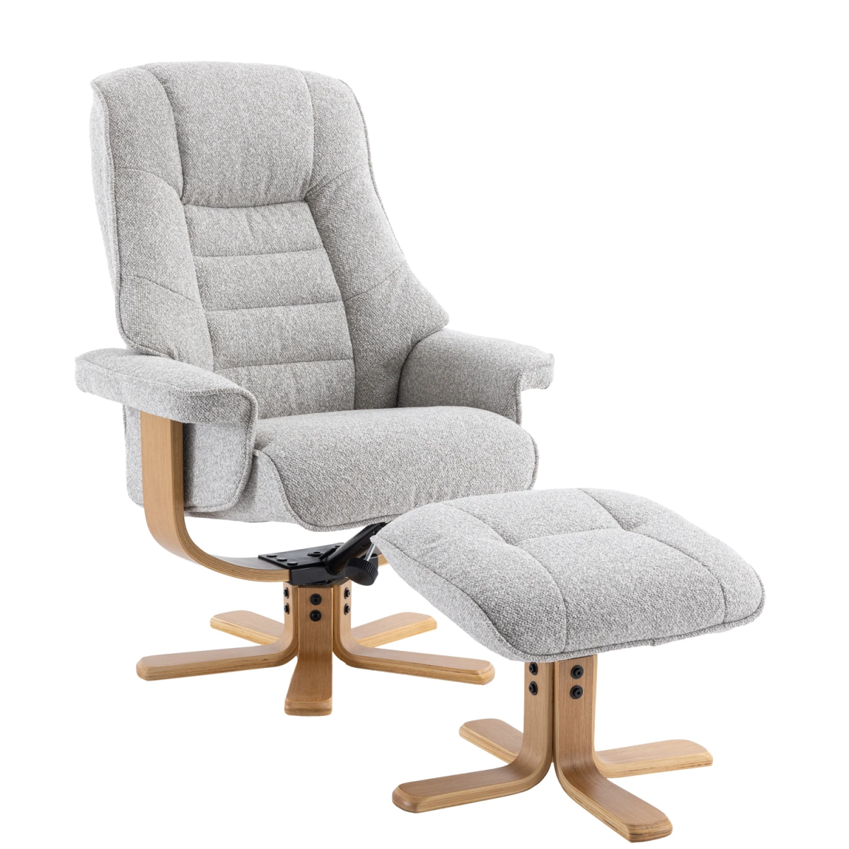 Scandi Fabric Swivel LauraAshley Recliner Chair with Footstool