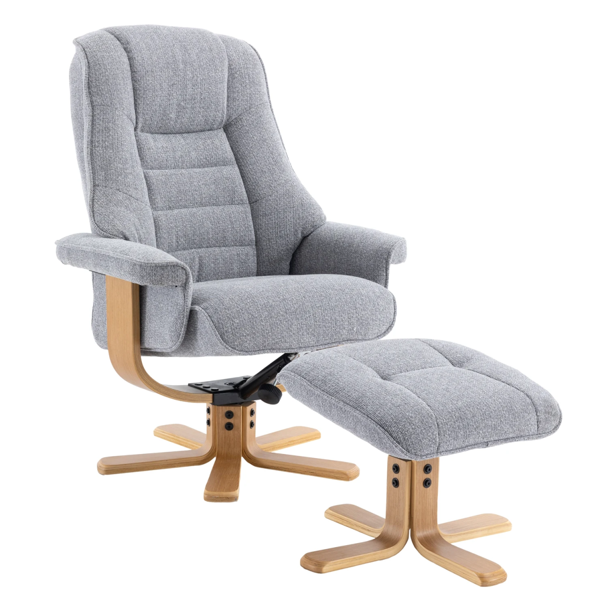 Scandi Fabric Swivel LauraAshley Recliner Chair with Footstool