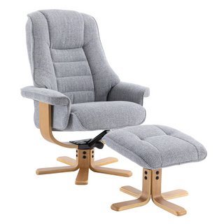Scandi Fabric Swivel LauraAshley Recliner Chair with Footstool