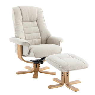 Scandi Fabric Swivel LauraAshley Recliner Chair with Footstool