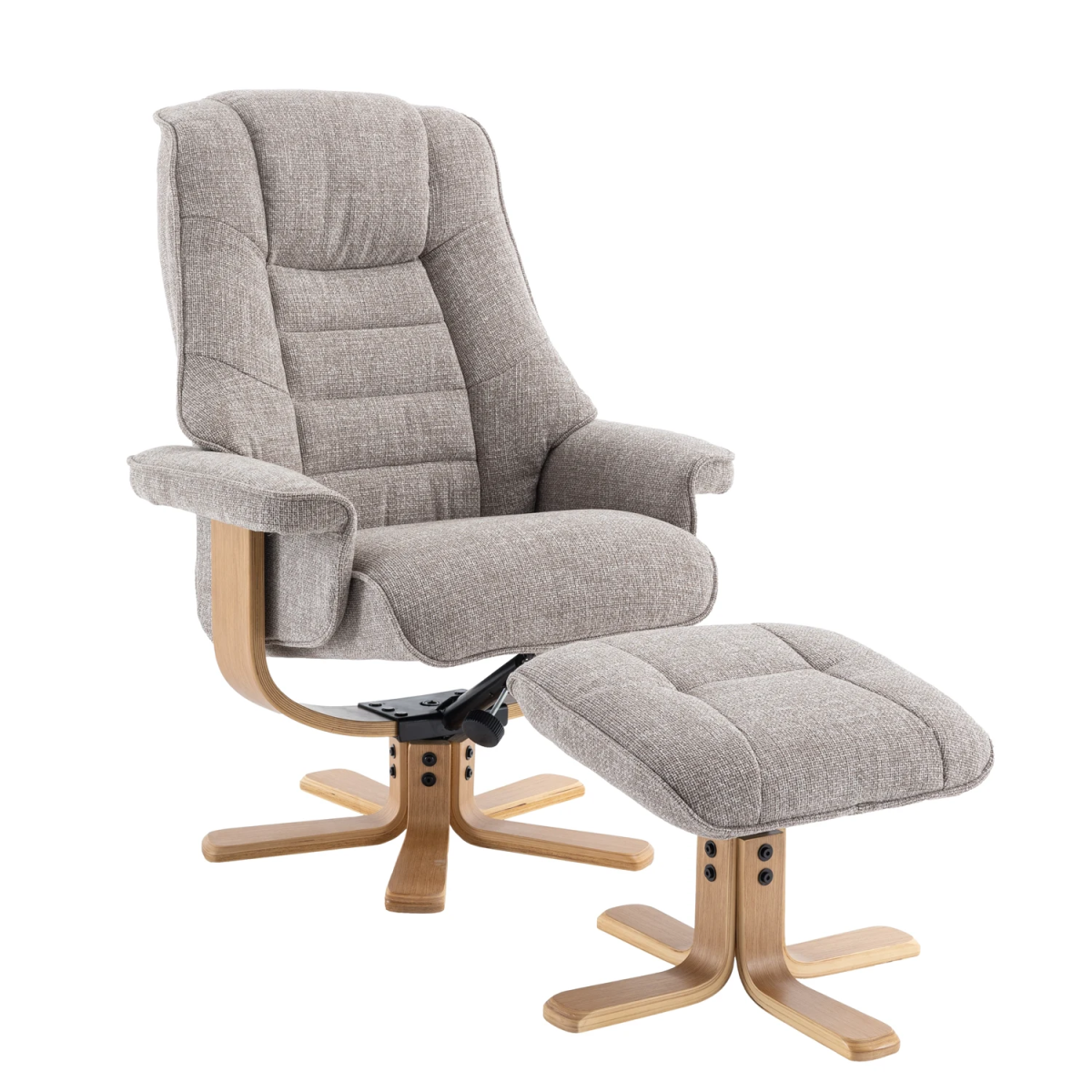 Scandi Fabric Swivel LauraAshley Recliner Chair with Footstool