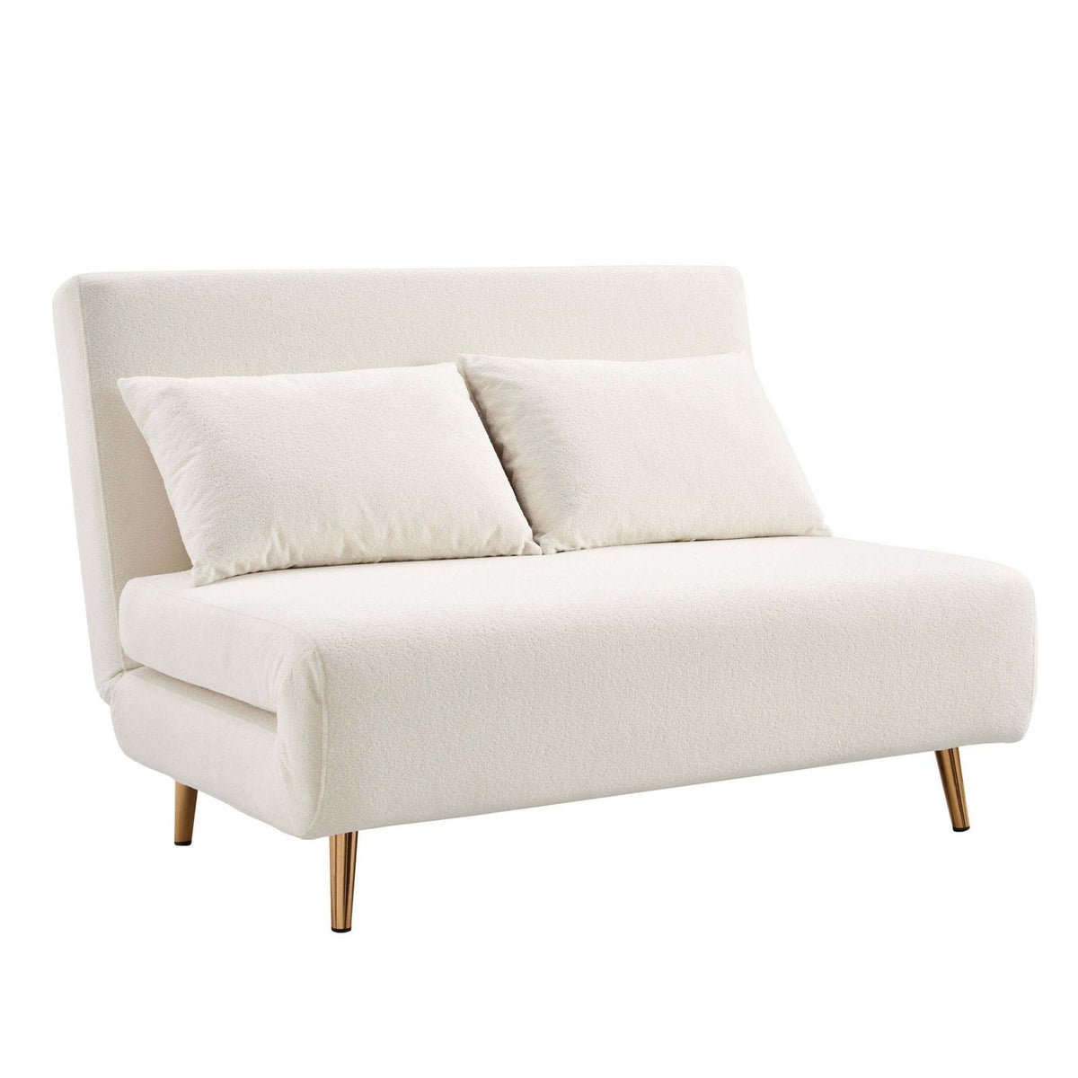 Seattle Double Click Clack Black & Feather Sofa Bed - Teddy Cream