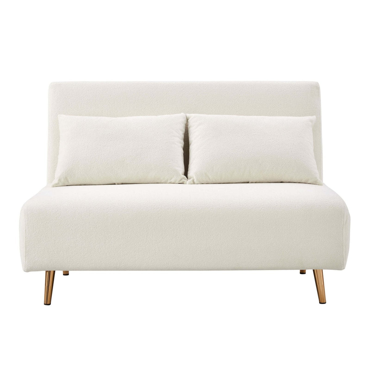 Seattle Double Click Clack Black & Feather Sofa Bed - Teddy Cream