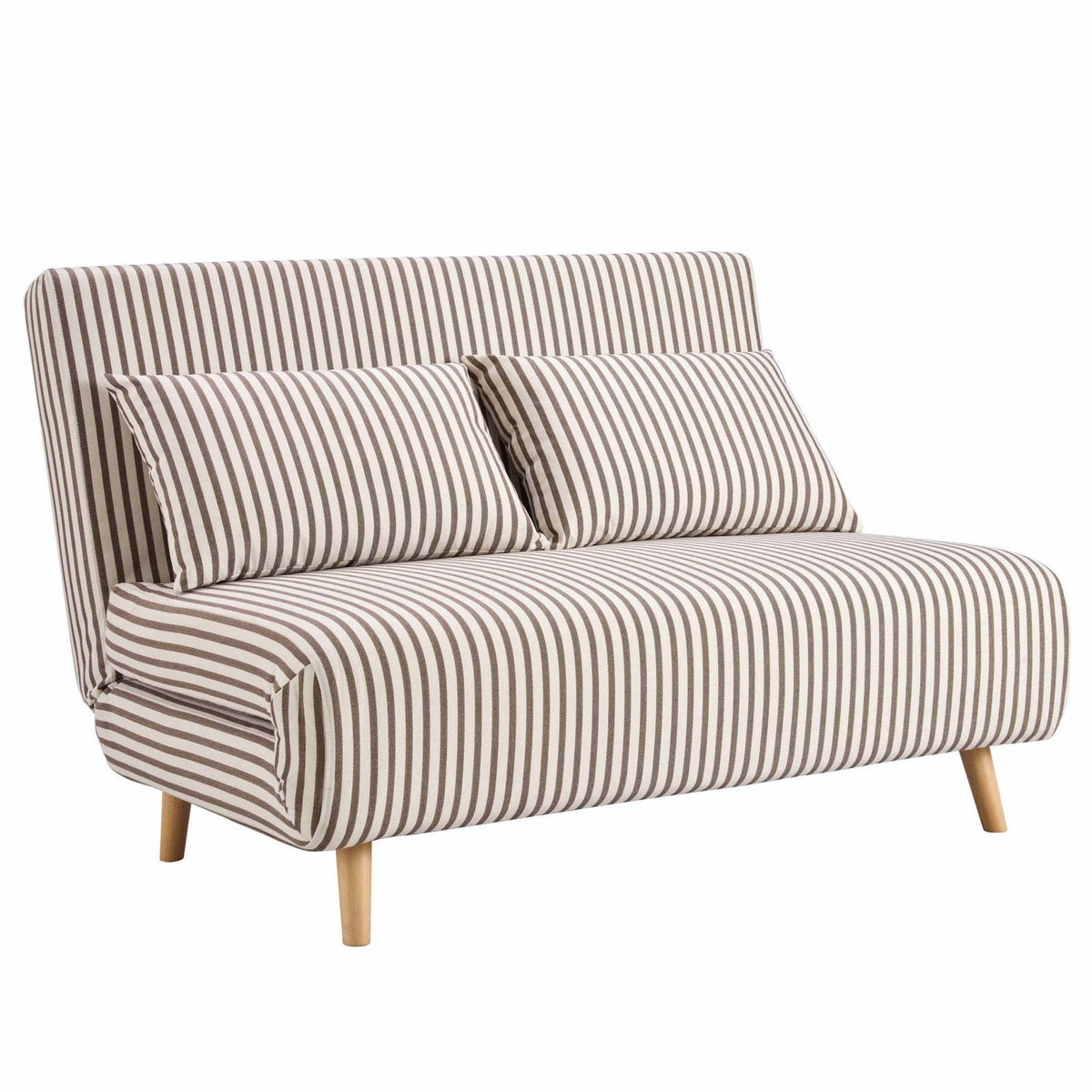 Seattle Double Click Clack Feather & Black Sofa Bed - Chocolate Stripe