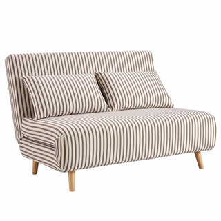 Seattle Double Click Clack Feather & Black Sofa Bed - Chocolate Stripe