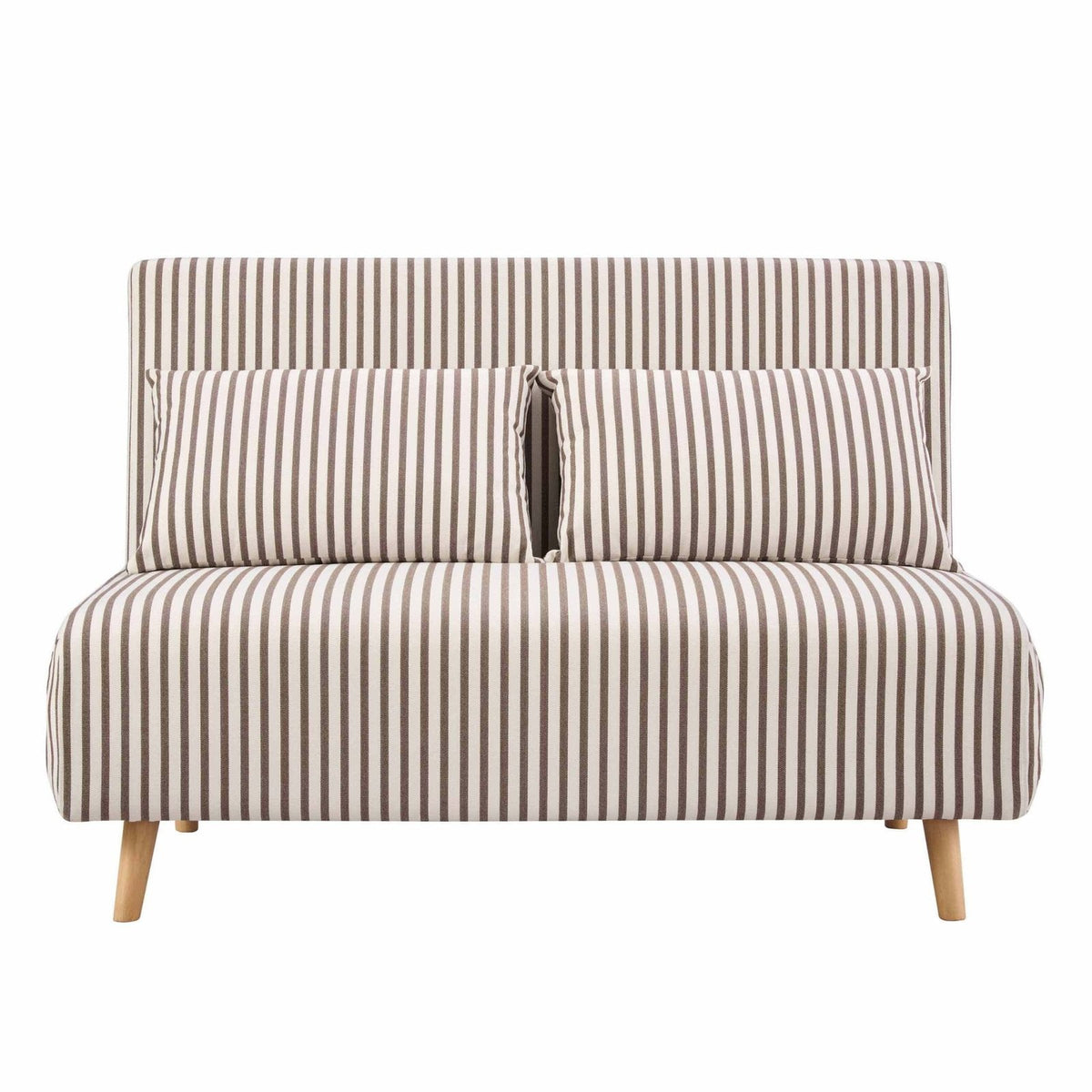 Seattle Double Click Clack Feather & Black Sofa Bed - Chocolate Stripe