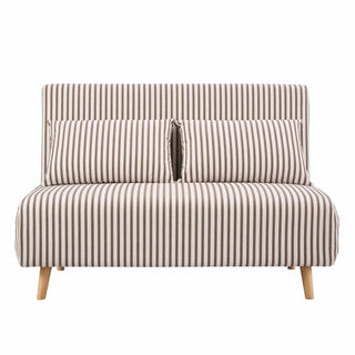 Seattle Double Click Clack Feather & Black Sofa Bed - Chocolate Stripe