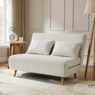 Seattle Double Click Clack Sofa Bed - Cream Linen – Feather & Black