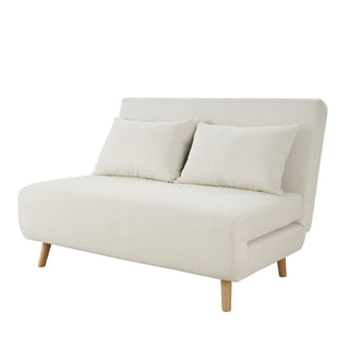 Seattle Double Click Clack Sofa Bed - Cream Linen – Feather & Black