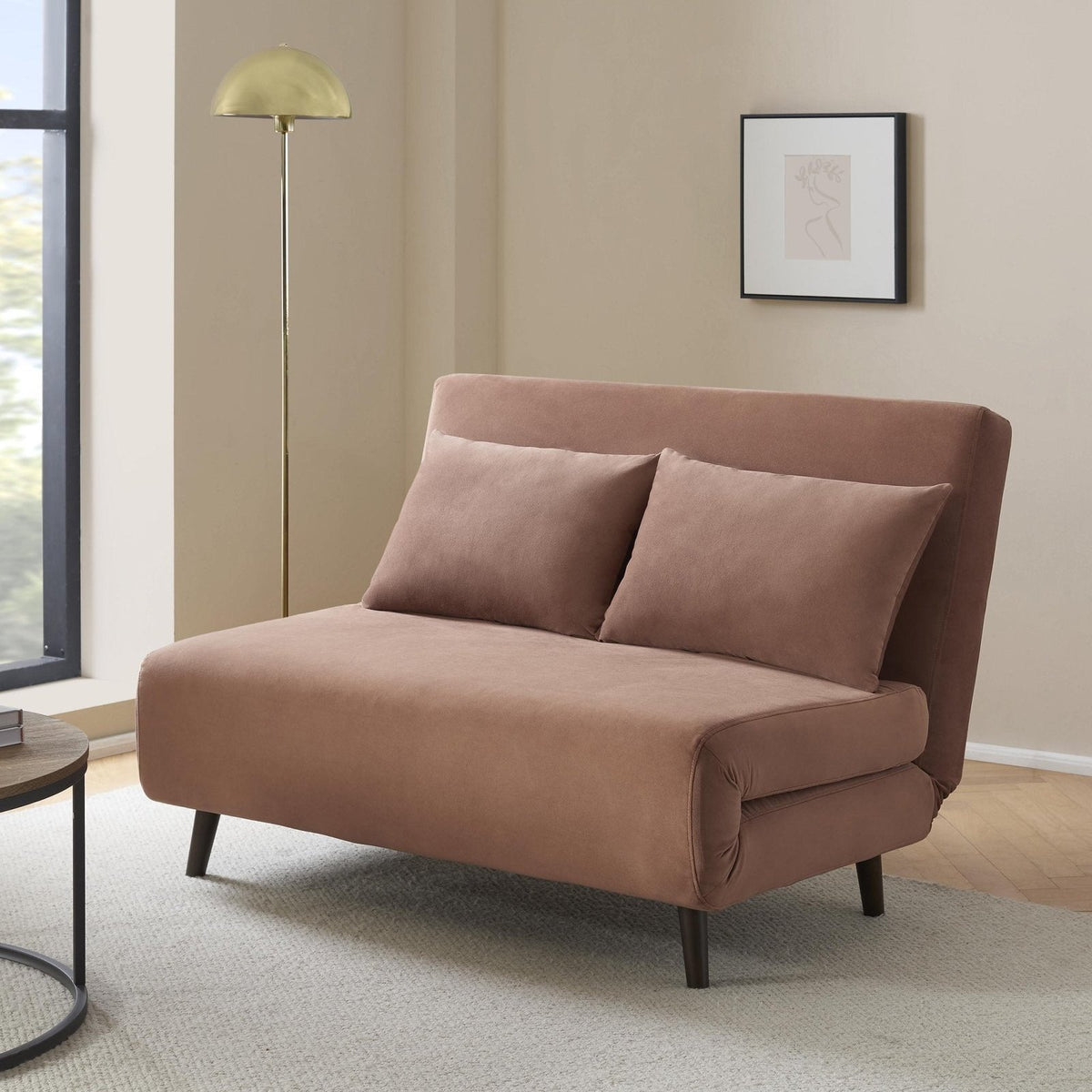 Seattle Double Click Clack Sofa Bed - Mauve – Black & Feather