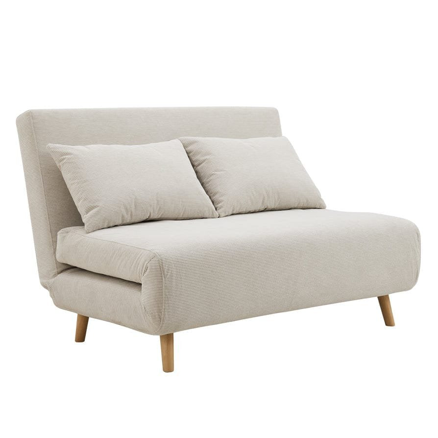 Seattle Double Click Clack Sofa Black & Feather Bed - Corduroy - Pebble