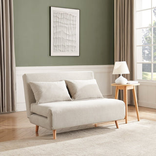 Seattle Double Click Clack Sofa Black & Feather Bed - Corduroy - Pebble