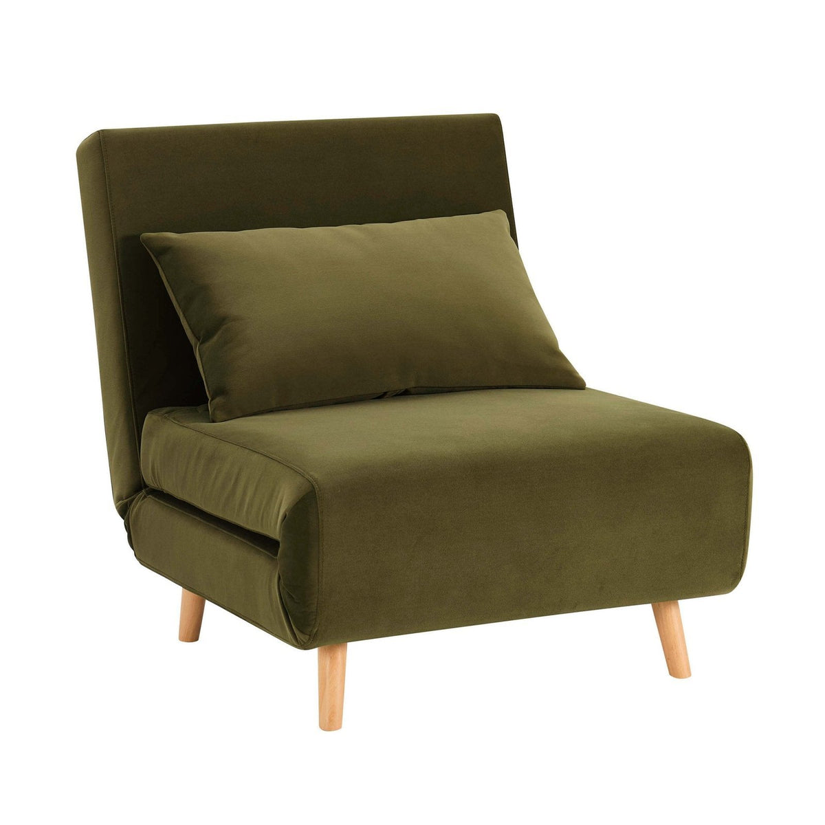 Seattle Single Click Clack Sofa Bed - Muted Moss – Black & Feather