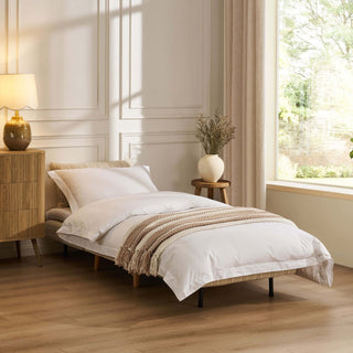 Seattle Single Click Clack Sofa Bed - Natural Stitched Stripe – Feather & Black