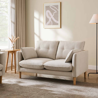 Shoreditch 2 Seater Feather & Black Sofa - Natural