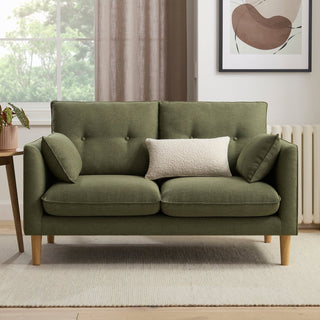 Shoreditch 2 Seater Sofa - Woven Green – Feather & Black
