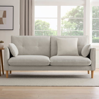 Shoreditch 3 Seater Feather & Black Sofa - Natural