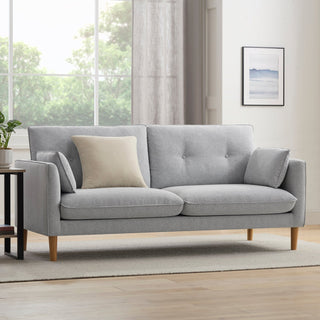 Shoreditch 3 Seater Sofa - Light Grey – Black & Feather