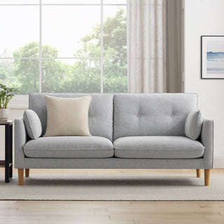 Shoreditch 3 Seater Sofa - Light Grey – Black & Feather