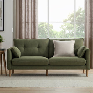 Shoreditch 3 Seater Sofa - Woven Green – Feather & Black