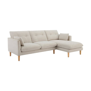 Shoreditch Right Hand Black & Feather Chaise Sofa - Natural