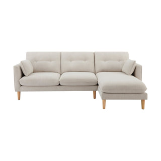 Shoreditch Right Hand Black & Feather Chaise Sofa - Natural